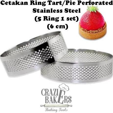 Cetakan Ring Tart/Pie Perforated Seamless (5 Ring 1 set) (6 cm)