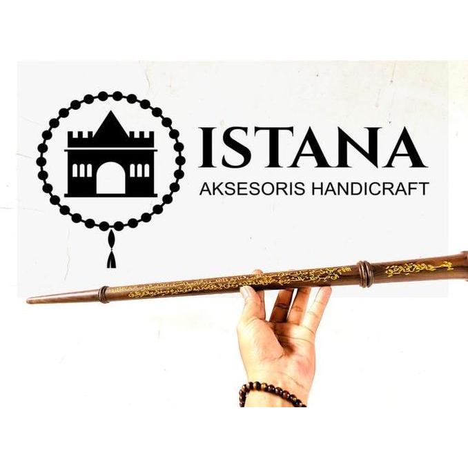 Tongkat komando kayu kalimasada ukir