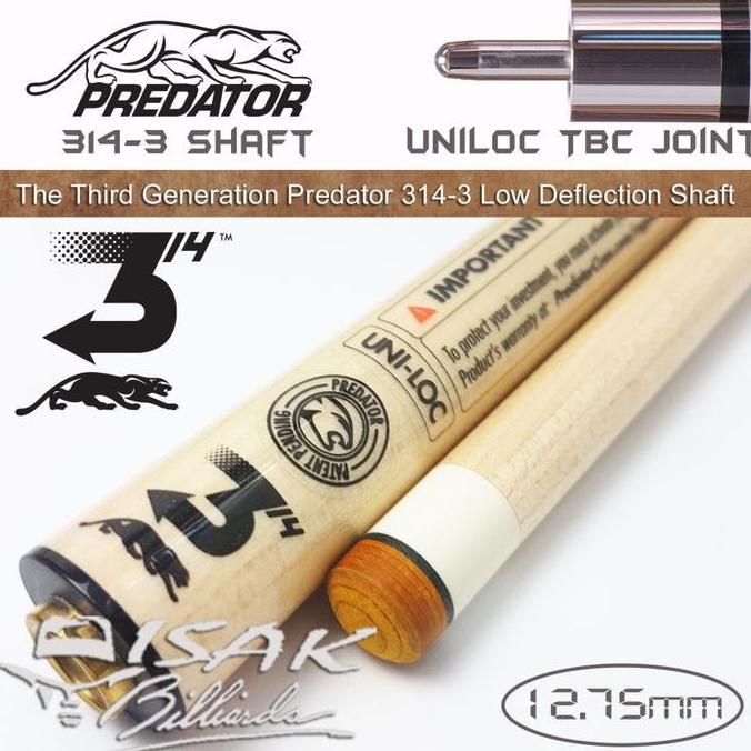 Predator 314-3 TBC Shaft - Uniloc Low Deflection Billiard Stick Biliar