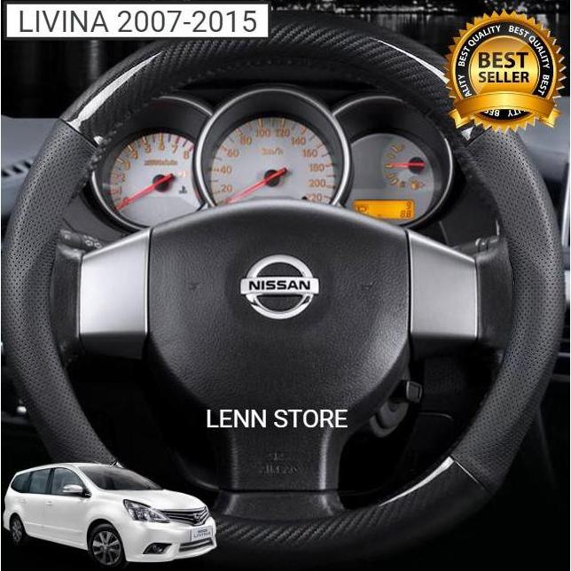 TERMURAH - Cover Sarung Stir Carbon Mobil NISSAN GRAND LIVINA 2007 2008 2009 2010 2011 2012 2013 201