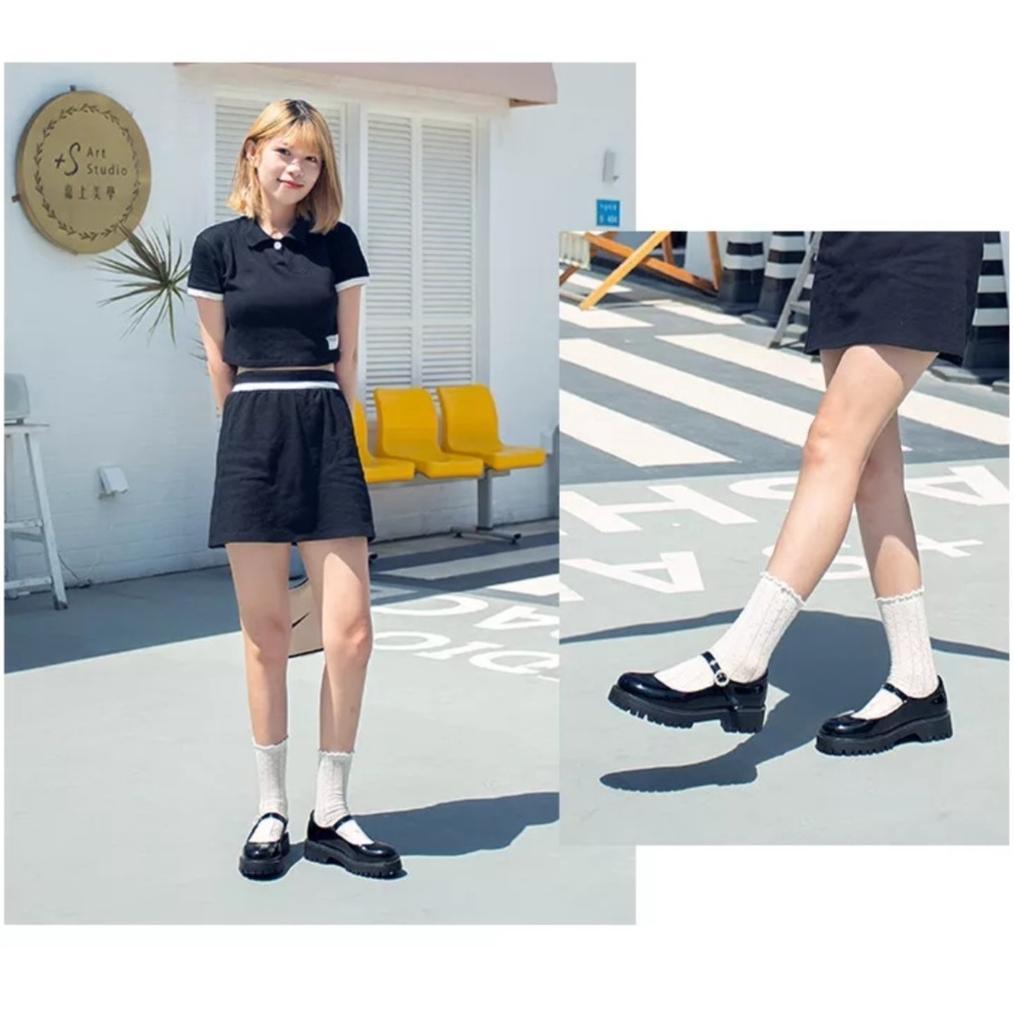 FAST DELIVERY Sepatu Docmart Wanita Lolita Sepatu Loafers Klip