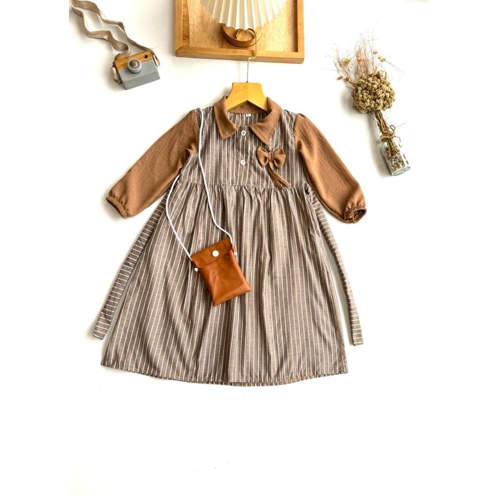 DISKON GAMIS ANAK PEREMPUAN TERBARU 1-9 TAHUN | BAJU GAMIS MODEL ANDINI FREE TAS KECIL LUCU