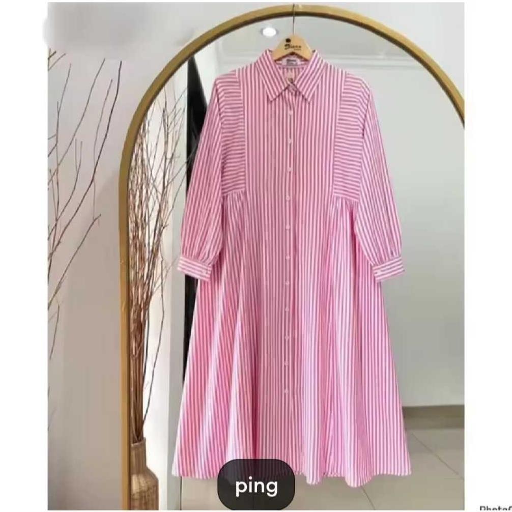BIG SALE TUNIC WANITA MOTIF GARIS-GARIS / KEMEJA TUNIK WANITA TERBARU / TUNIK DEWASA JUMBO TERLARIS 