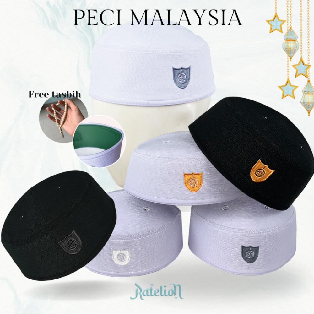 Discount Peci MALAYSIA Haji Pria Kopiah Malaisia Putih Hitam Dewasa Anak Laki Kopyah Malasya Ori Asl