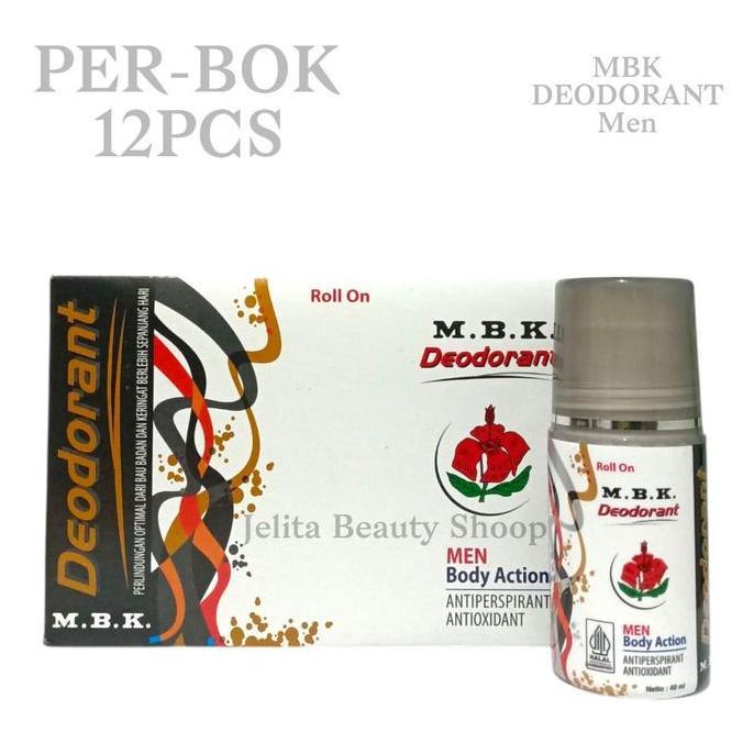 Sale 12Pcs - Mbk Deodorant Mbk Roll On Men Perbok | Hitam | Bpom