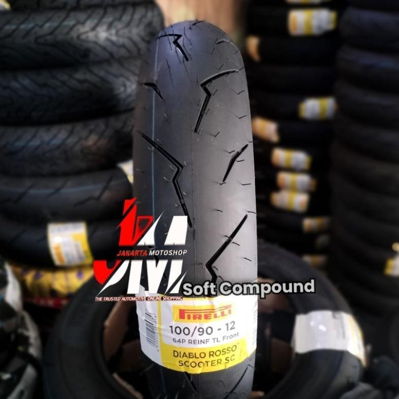 Ban Pirelli Diablo Rosso Scooter Sc 100/90-12 For Race - Vespa Sprint Gts  Scoopy Donut Freego