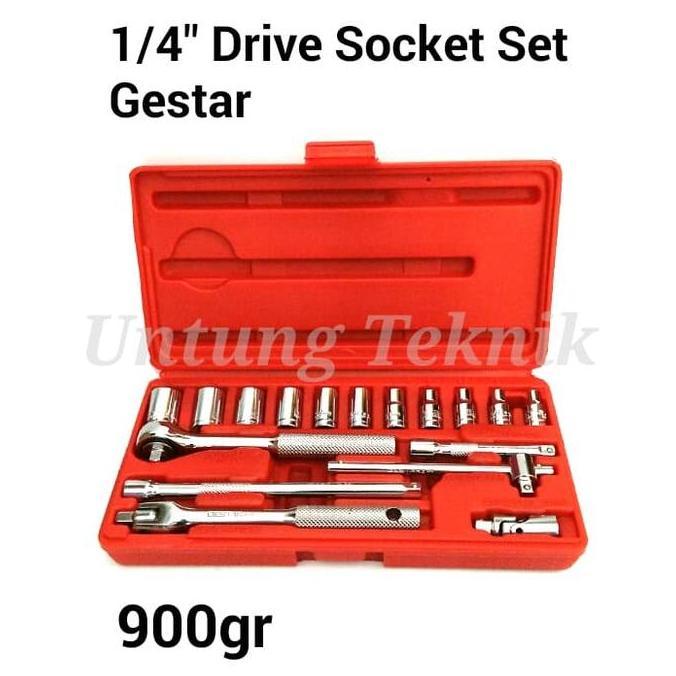 Promo GESTAR by Crossman 17 pcs 0.25 inch DR Socket set - Kunci Sok set Diskon