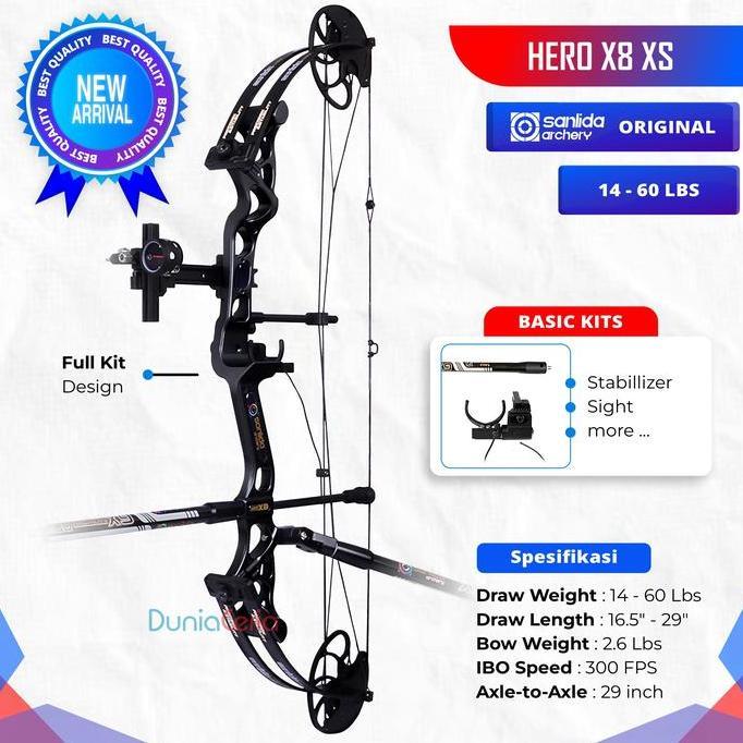 Fullset Busur Panah Sanlida Hero X8 Xs Compound Bow Kualitas Terbaik Harga Termurah