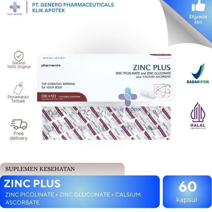 Vitbreak- Zinc Plus 60Tablet | Zinc Picolinate-Zinc Gluconate-Calcium Ascorbate | Suplemen Kesehatan