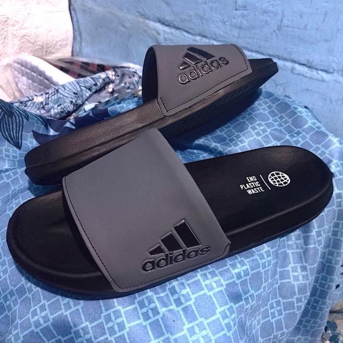 Agamisanah6 - Adidas Sandal Pria Slop Jumbo Size 39-48 - Hitam Abu
