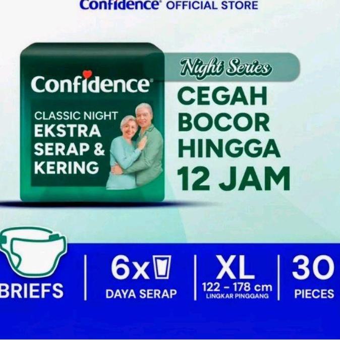 Confidence Popok Perekat Classic night Ekstra serap XL30