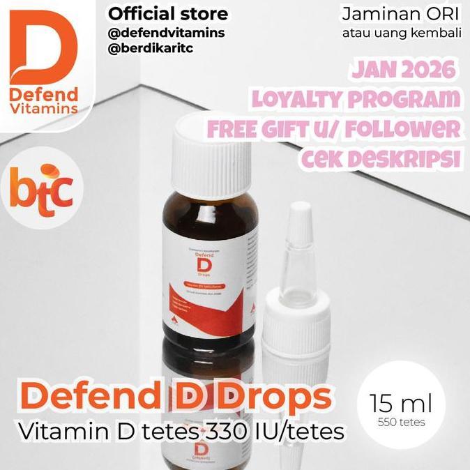 Vitbreak- Defend D Drops 15Ml Vitamin D3 Tetes Untuk Bayi/Anak/Dewasa