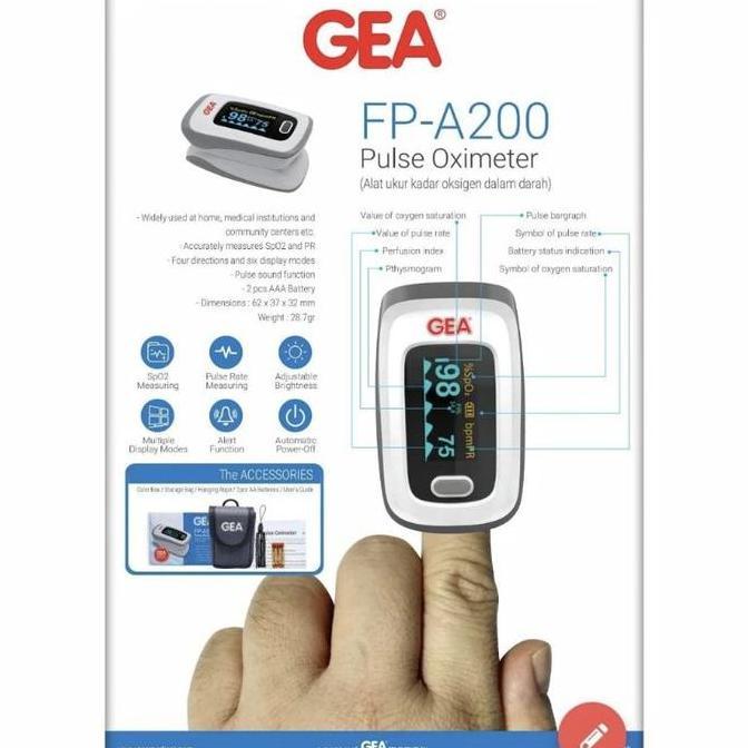 Pulse Oxymeter GEA FP-A200 / Saturasi Oksigen / Pulse Oximeter / Kadar Oksigen Darah