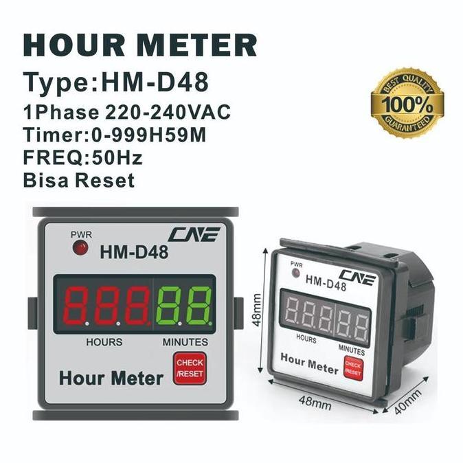 Promo HOUR METER DIGITAL HM-D48 HOUR COUNTER BISA RESET Diskon