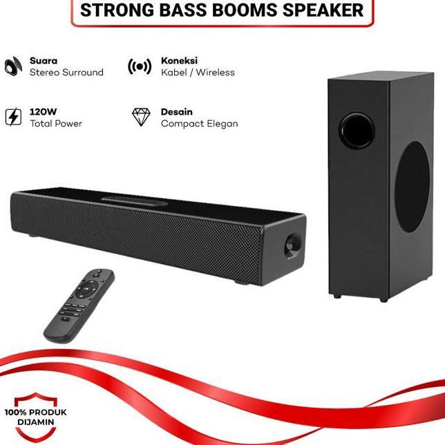 Soundbar Bluetooth Speaker Stereo Bass Subwoofer 80W Klw S22