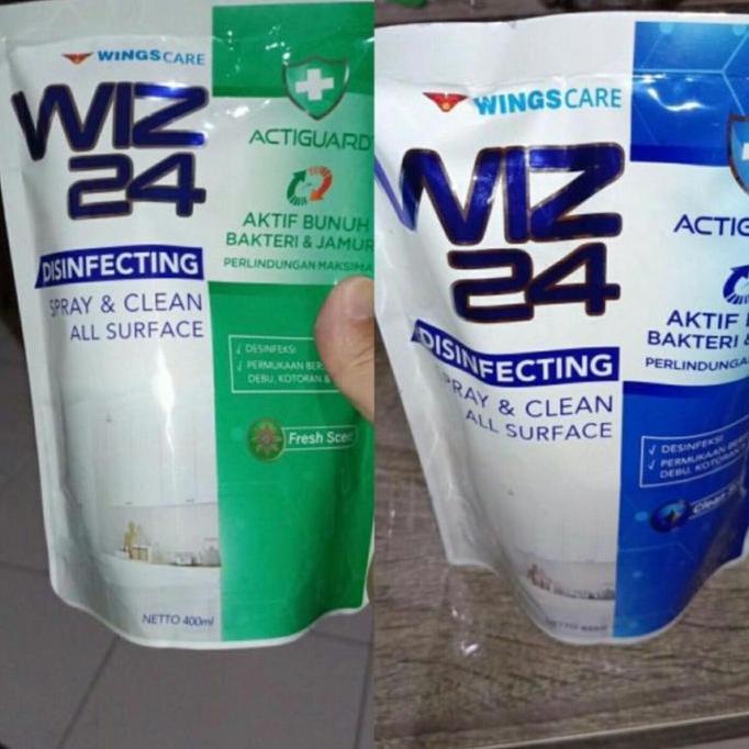 Disinfectant Spray Refill 400 ml / Desinfektan Cair Wiz24 Pouch 400