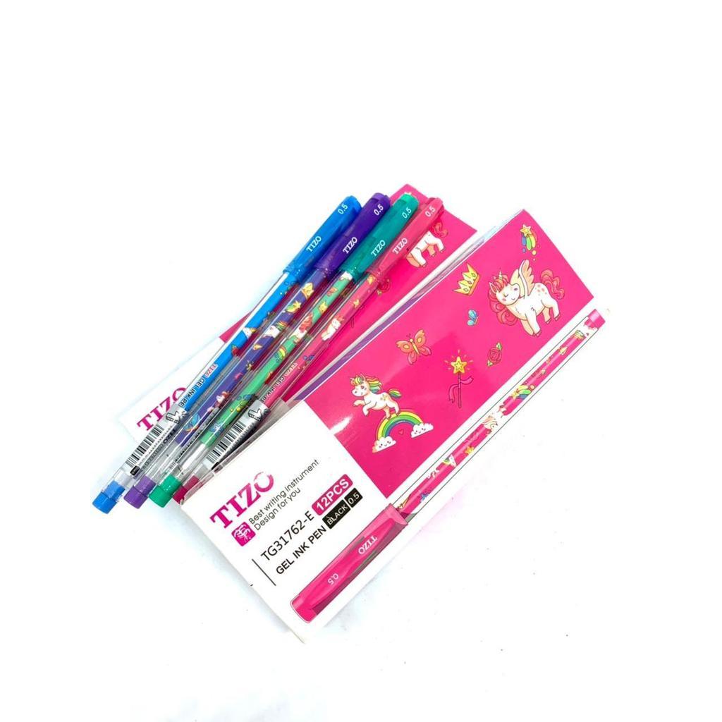 Gel Pen TIZO | Pulpen 1 Pak Murah | Fancy Pen | ballpoint tizo | bolpen tizo I lusin