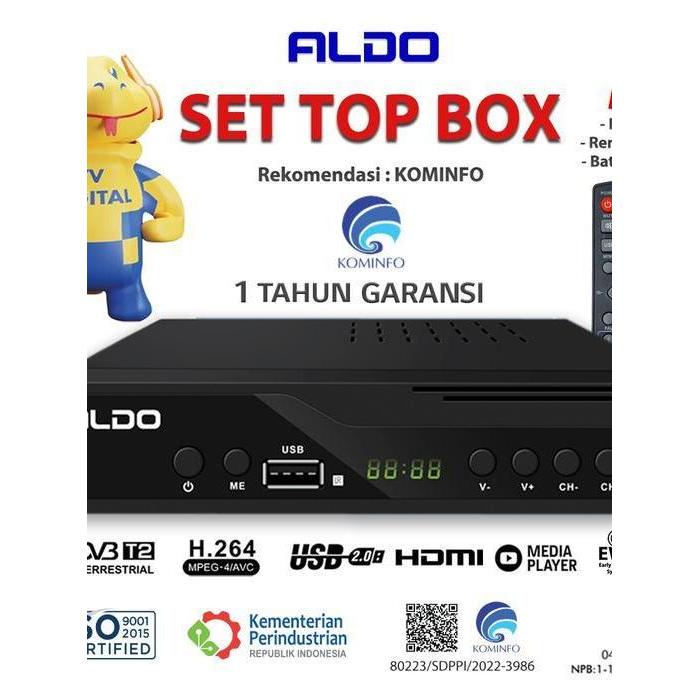 Set Top Box Aldo STB Digital Ready Rekomendasi Kominfo