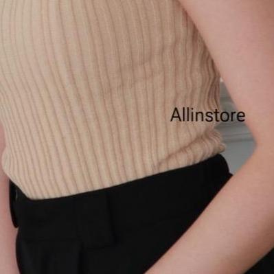 Bisakok- Ais | Turtleneck Lexbong - Knit Baju Rajut Wanita - Atasan Inner Manset Rajut Buntung Tanpa