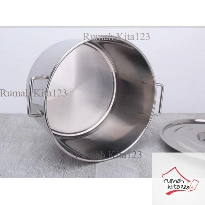 Panci Stainless Jumbo Tinggi Baso Soto Stock Pot Besar Tebal HM
