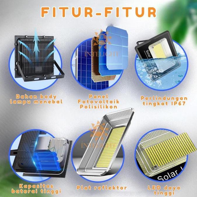 [Intelight] Lampu tenaga surya Lampu solar panel Lampu sorot solar cell lampu outdoor lampu sorot so