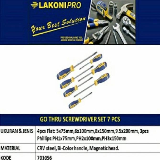 Mandiri Screwdriver Set 7 Pcs Jetjo Tools Lakoni Pro / Obeng Set Tpr Go Thru 7Pcs Jetjo Tools