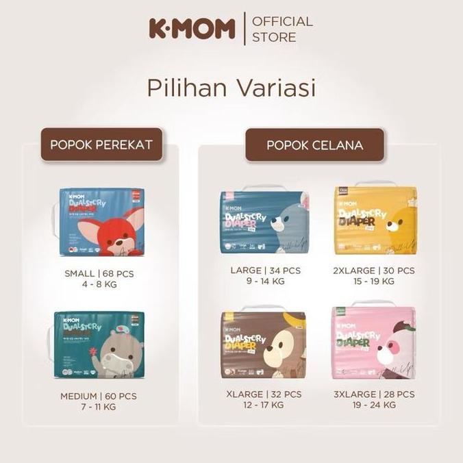 Papipapipu- K-Mom Dual Story Pull Up Diapers Pants L Xl Xxl Xxxl - Popok Bayi Celana