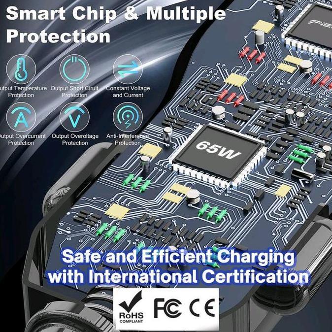 Ayoayo- Fieri Charger Mobil D1-X Dual Type C 65 Watt Pd Qc Fast Charging