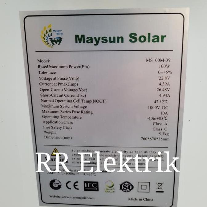 Solar Panel / Solar Cell / Panel Surya GH 100wp Mono