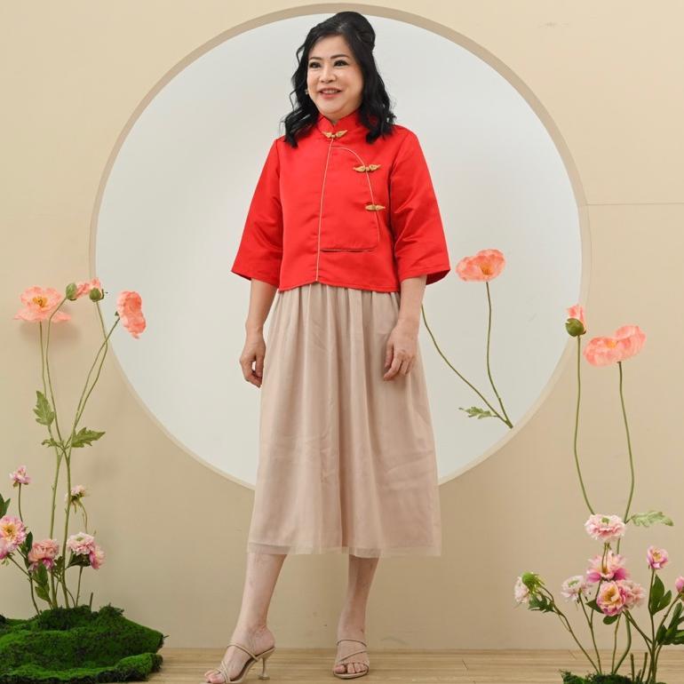 Kayla Qibao Top Baju Atasan Kerah Cheongsam Pakaian Wanita