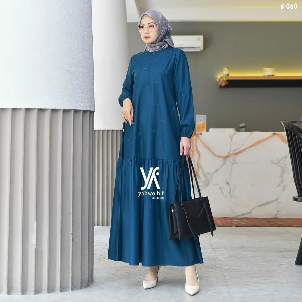 Yahwo hijab by shidqi - Gamis Bordir Premium | Maxi Dress Cantik Terbaru |Toyobo Fodu|Busuy friendly