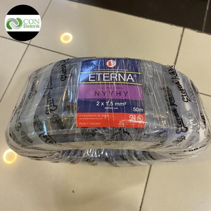 Kabel Eterna Nyyhy 2X1.5 50M / Kabel Serabut Eterna 2X1.5 50M - Hitam New Stok