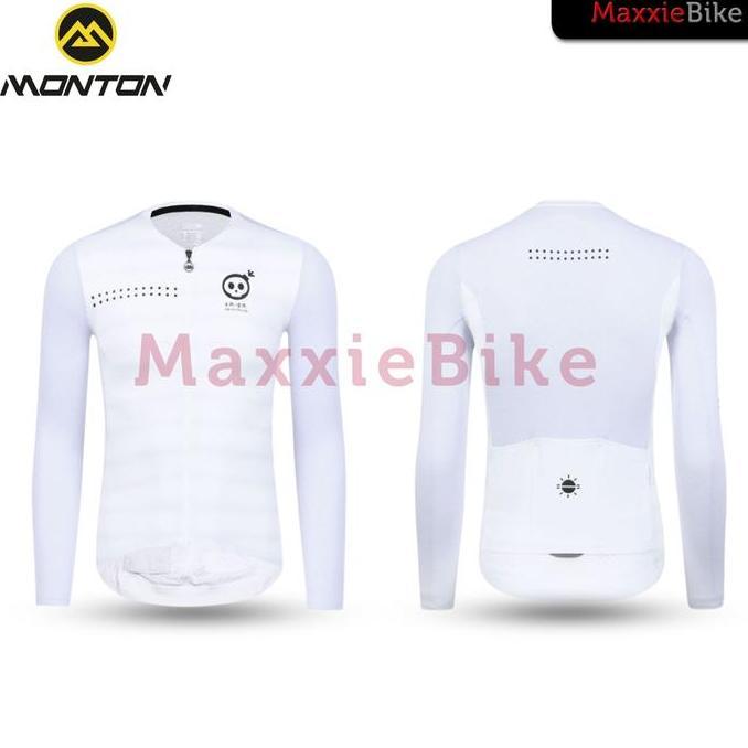Monton Baju Jersey Sepeda Pria Lengan Panjang AM PM Long Sleeve Cycling Jersey Skull Monton Sport