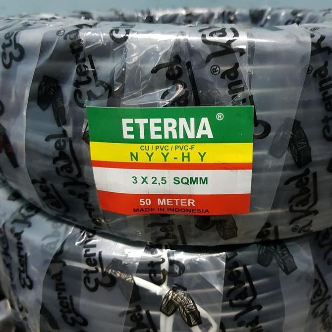 Kabel Eterna Nyyhy 3X2,5 @50M 3X2.5 Hitam Serabut