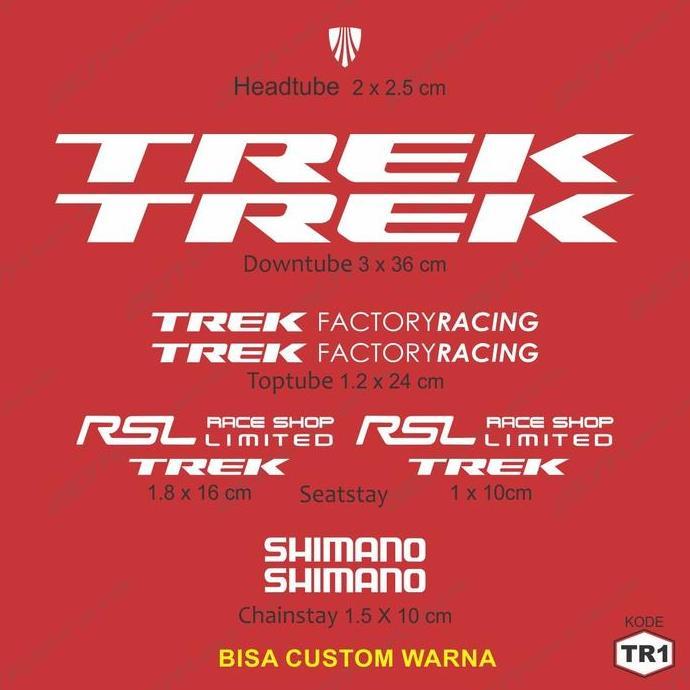 Cutting sticker Frame sepeda MTB motif TREK