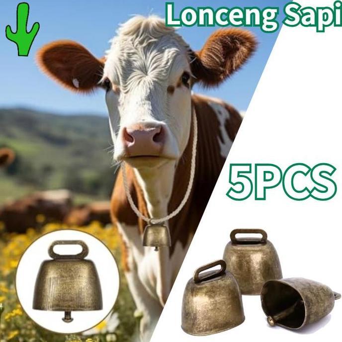 DR247 - 5Buah Lonceng Kambing Lonceng Sapi Besar Keras Lonceng Sapi Bandul Besi Lonceng Kalung Sapi