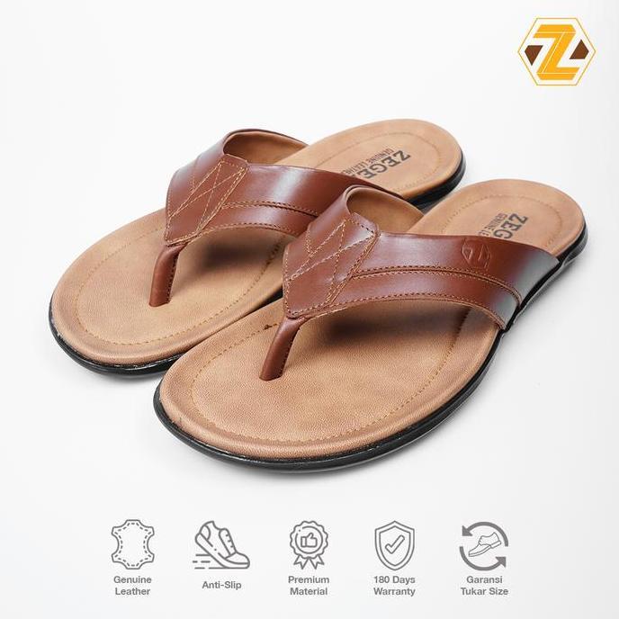 DE93 - Zeger Footwear Sandal kulit pria Zeger -  Bolton 02 sandal pria dewasa