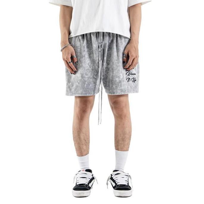 DENIMITUP Snowish Light Grey Sweat Short - Celana Pendek Pria