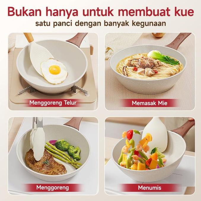 MODOFOWajan Kecil 20cm Teflon Anti Lengket Wajan Anti Lengket Wajan Penggorengan Wajan Penggorengan 