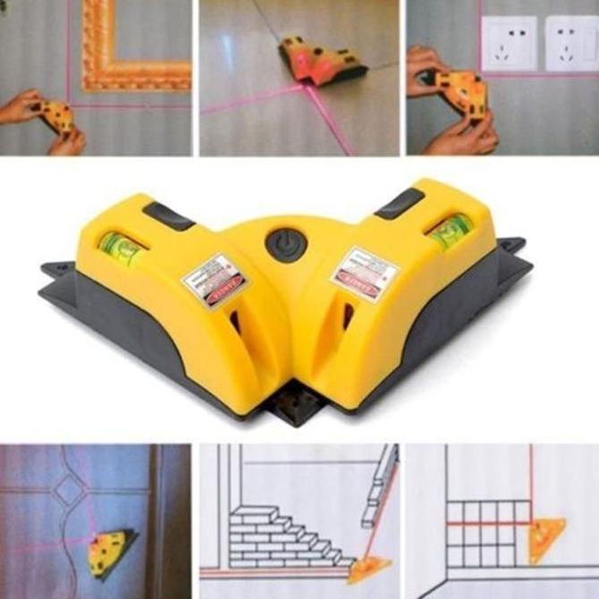 Presisix- Laser Level Line Lantai Keramik Dinding Alat Ukur Sudut Siku Waterpass 90 Derajat Vertikal