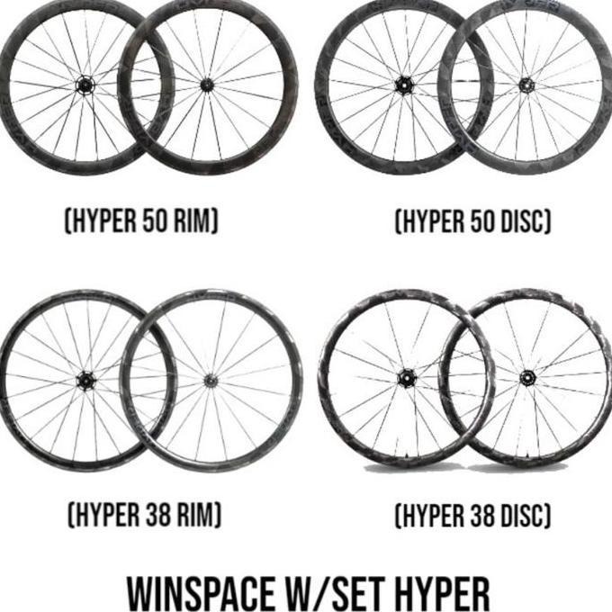 Wheelset 700C Roadbike WINSP HYPER DISC / RIM BRAKE Ceramic Carbon