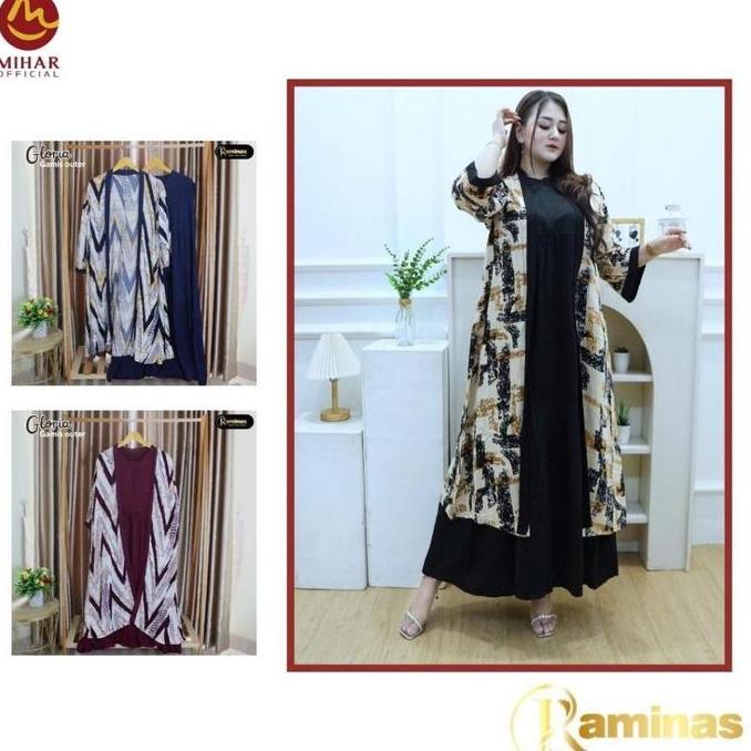 Outer Kekinian One Set Outer Outer Terbaru Wanita Dewasa Gloria Gamis Outer / Dress / Dress Outer / 