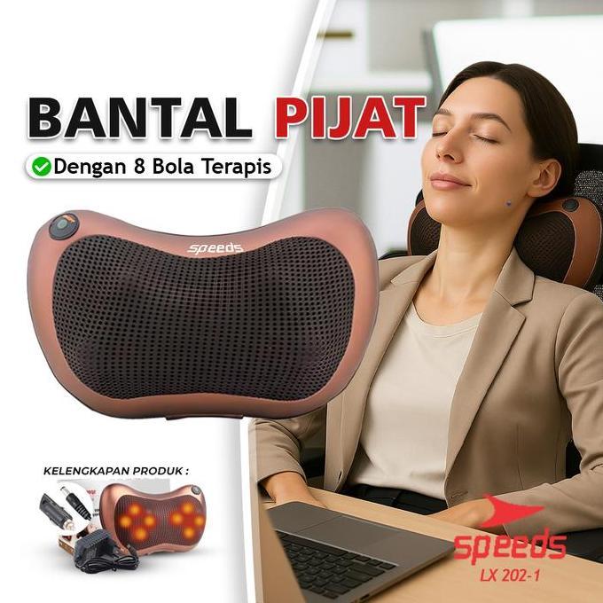 xivastasaranggih8 - speeds bantal pijat 8 bola coklat bantal pijat terapi relaksasi leher punggung a