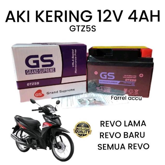 basahimankaluma - aki motor revo lama, revo baru, aki kering gs gtz5s grand supreme 12v 4ah motorcyc