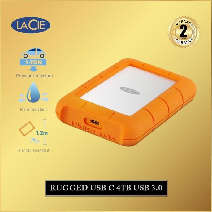 Harddisk HDD Lacie Rugged USB-C 4TB USB 3.0 Hardisk External