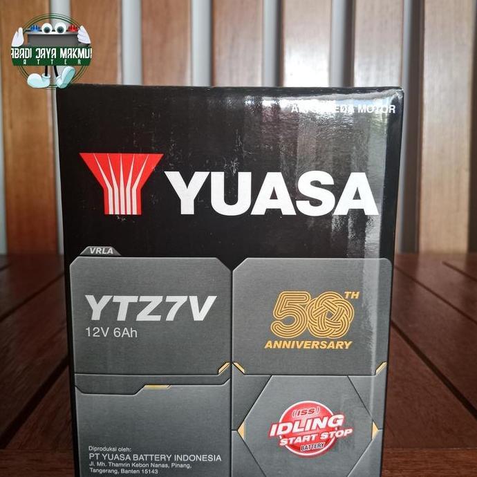 Aki Original Yuasa YTZ7V untuk Yamaha NMAX, AEROX 155 Aki Kering