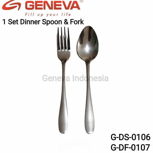 1 Set Sendok Gau Hotel Dinner Spoon Fork Stainless Tebal