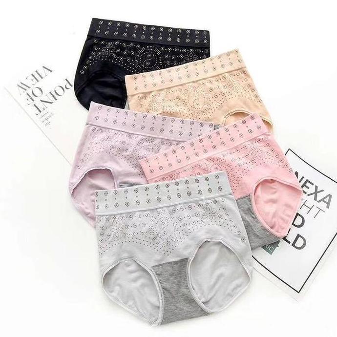 CD Celana Dalam Wanita Pinggang Tinggi Motif Bunga - CD655