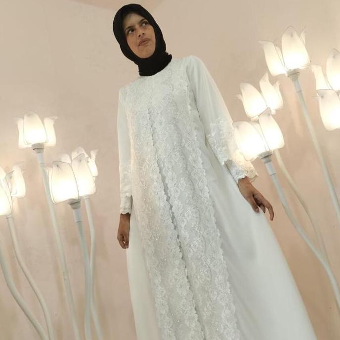 Gamis Sabiha Renda Besar Muslim Wanita Baju Dewasa