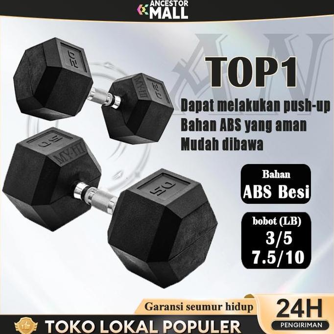 Promo MY-HI Mini Dumbbell set 5KG 10KG Anti slip Barbel Dumbbell besi Gym Dumbbell Murah Barbel Wani